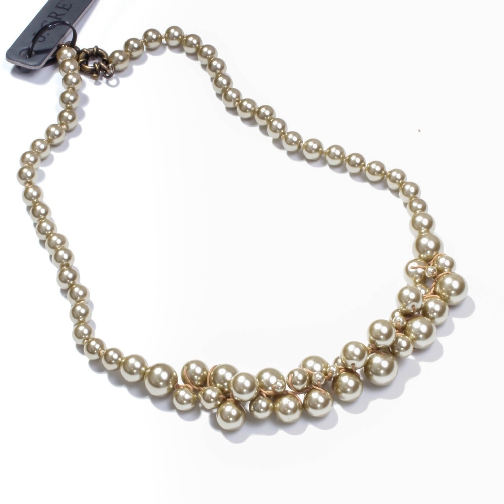 Jcrew golden faux pearl statement necklace